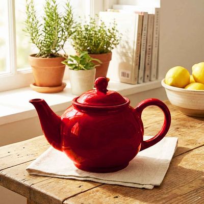 Kettle or Teapot | Animal Bone Ash Free Stoneware | Red