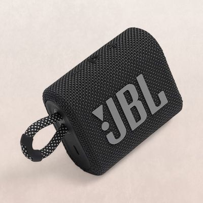 Go 3 Wireless Portable Bluetooth Mini Speaker, Small Speaker with Pro Sound, Vibrant Colors with Rugged Fabric Design, Lightweight IP67 Waterproof, Type C Interface - Black