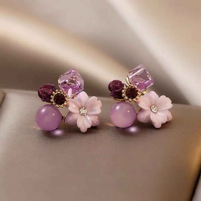 Women's Jewellery Earrings Purple Floral | One Size
