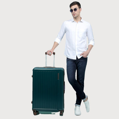 Move-Meant Travel Fun Cabin Suitcase Olive | 8 Wheels | Polycarbonate Trolley Bag with Number Lock - 55 cm