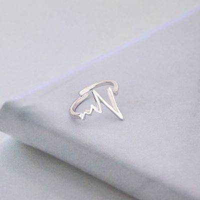 Rhodium Plated Pulse Adjustable Finger Ring | B119601TR-1