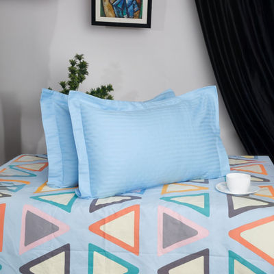 280 TC Striped Pattern Sky Pillow Covers Pack of 2