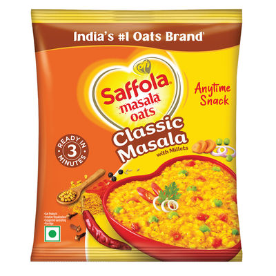 Saffola Masala Oats |Classic Masala | Anytime Snack | Ready in 3 mins | Millets Goodness
