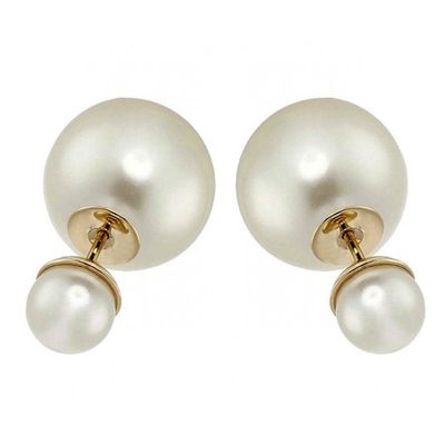 Cinderella Collection by Shining Diva Fashion Pearl Stud Earring for Women | White | Rrrrrrr6768er