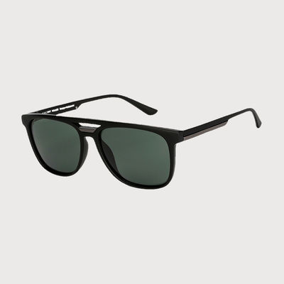 Unisex Polycarbonate Wayfarer Sunglasses | Black - L