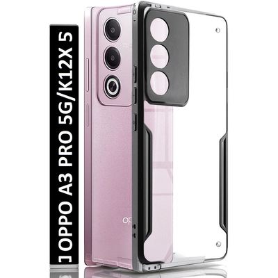 Oppo A3 Pro / K12X 5G Back Cover - Black Bordered Transparent Case