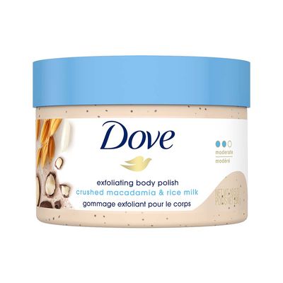 Dove Body Polish Scrub | Macadamia & Rice Milk | For Dry Skin | Get Bright Skin