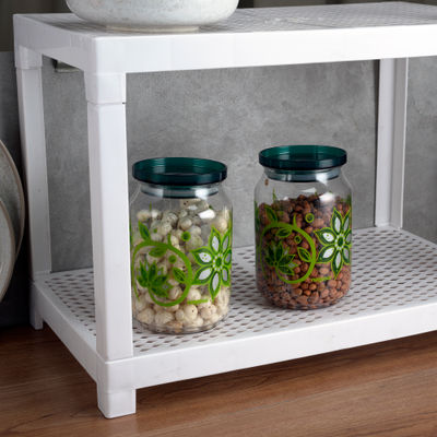 Nayasa Hermit BPA Free Food Grade Airtight Kitchen Storage Stackable Containers | Green - 500 ml