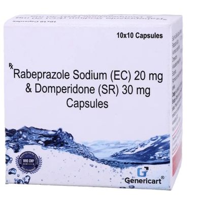 Rabeprazole Sodium 20 Mg + Domperidone 30 Mg (Sr) Capsule