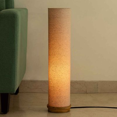 Ember Tower Mango Wood Floor Lamp Handcrafted - 70 cm