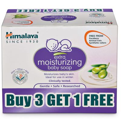 Himalaya Extra Moisturizing Baby Soap for Dry Skin | B3G1 FREE| Helps Lock Moisture