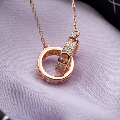 Silverfiire Sterling Silver 16Inch Rose Interwine Necklace