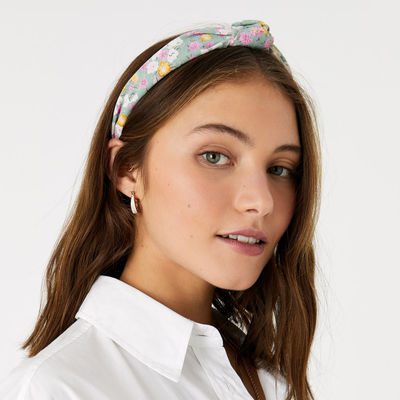 Women Multi color Ditsy Print Knot Alice hair Band