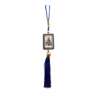 Square Shape Rotational Side Shiv Ji Car Hanging Decorative