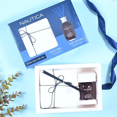 Nautica Cotton Towels and Reed Diffuser Reed Diffuser Teak Wood