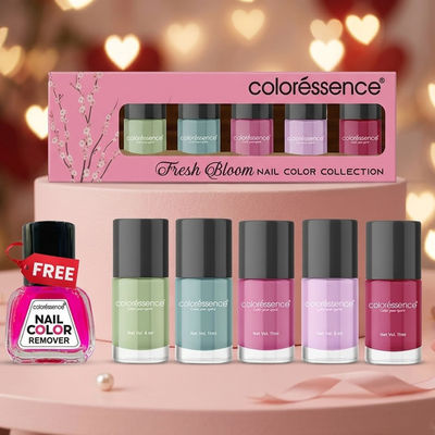 Fresh Bloom Nail Paint Kit with Free Remover| Glossy Finish | Quick Dry|Chip-Resistant