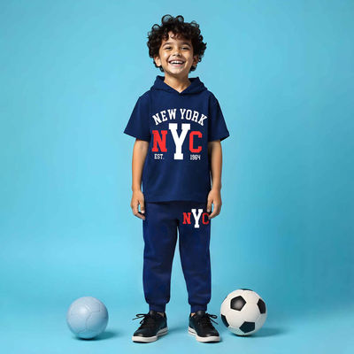 Boy's Topwear Printed Clothing Set | TRM-TTP-148 | Navy Blue | 2-3 Years