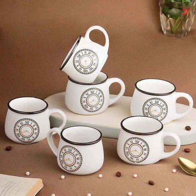 Cup O'clock Ceramic Tea Cups | 200 ml Microwave Safe Coffee Cup