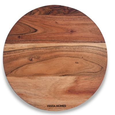 Acacia Wood Round Chopping Board/Cutting/Serving Board & Platter|29.5 X 29.5 X 1.5 Cm