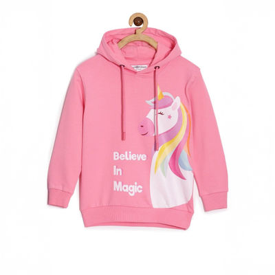 Girls Believe In Unicorn Magic Hooded Sweatshirt | Kww-An-Blim | Pink | 3-4 Years