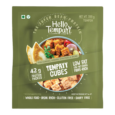 42g Protein Natural Tempeh Cubes - Low Fat & High Fibre