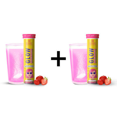 Glow Japanese Glutathione & Vit. C for Brighter Skin| Strawberry-Lemon flavour Combo