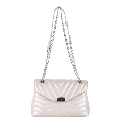 Quilted Off White Hand Bag