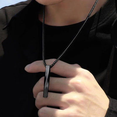 Collier Pendant with Chain for Men and Boys| Anti-Tarnish | Black
