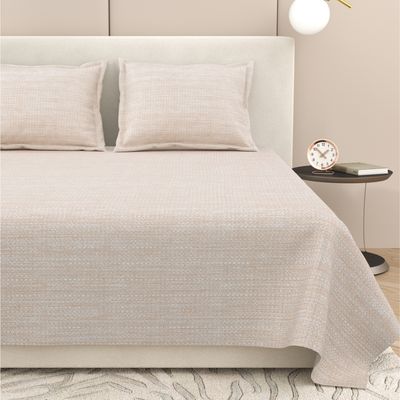 King Size Bedsheet With 2 Pillow Covers | 100% Cotton| Light Beige