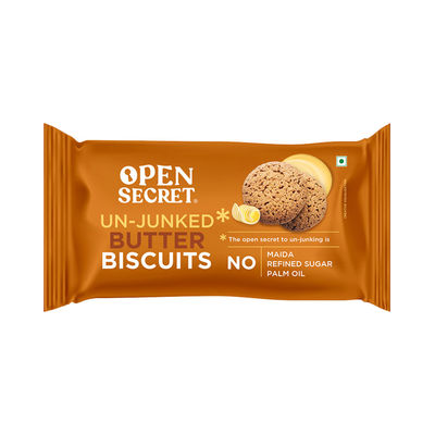 Open Secret Zero Maida Butter Biscuits | Healthy Snacks with No Refined Sugar & No Palm Oil