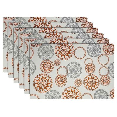 Waterproof Placemat for Kitchen Counter | White | 30 x 46 cm | Set of 6