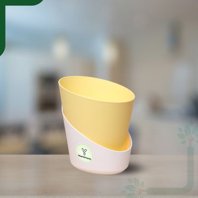 Atlantis - 4 Inch Pastel Yellow Pot | Pack Of 1