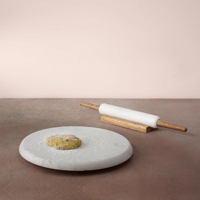 Ellementry Marble Chakla Belan S/2 White