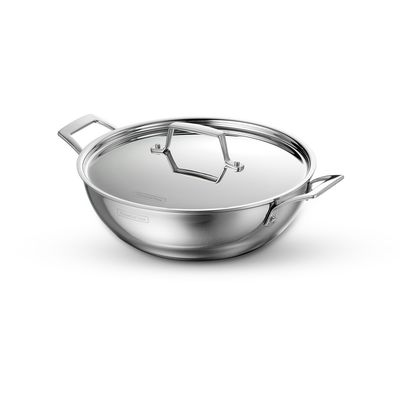 Aeion Triply Kadai | 26 cm | Stainless Steel Lid | Induction Compatible