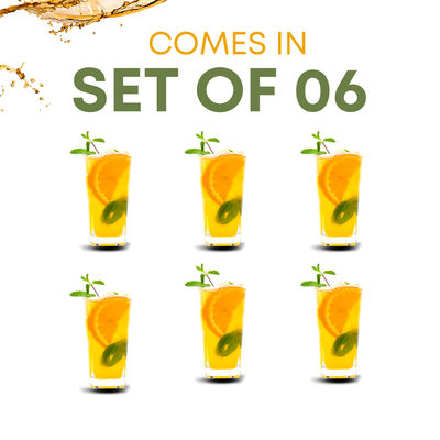 Yera Desire Series Tall 210 ml Water/Juice Tumbler Set 6 pcs