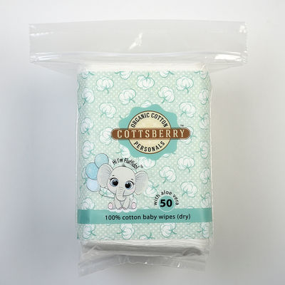 Organic Cotton Large Baby Wipes (Dry) with Aloevera 50's