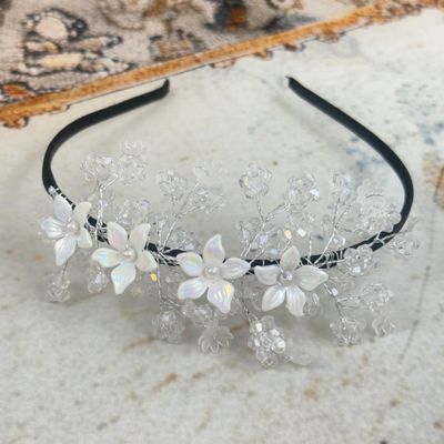 Hair Accessories | Crystal Flower Hair Band for Girls | Black