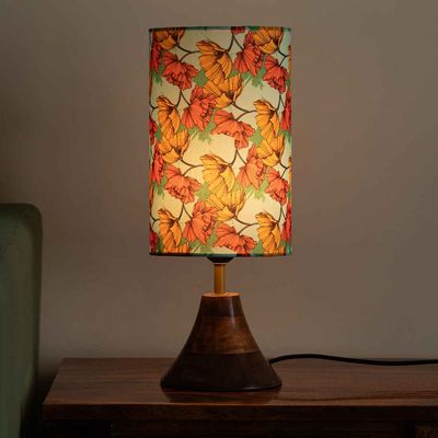 Autumn Glow Mango Wood Table Lamp Handcrafted - 40.5 cm