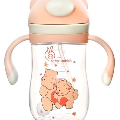 Premium Hippo Baby Straw Sipper Bottle (300 ml Yellow)