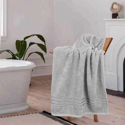 by myTrident Comfort Living Cotton Bath Towel | 70cm x 140cm | 400 GSM | Ice Grey
