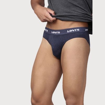 Levi's 009 Men Solid Pure Cotton Neo Briefs with Anti-Roll Waistband & 3D Pouch