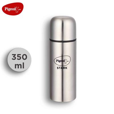 Stark Stainless Steel Thermos Flask | Silver | 350 ml