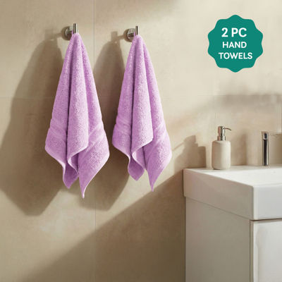 by myTrident Comfort Living 100% Cotton Hand Towel Set | 40cm x 60cm | 400 GSM | Violet Sky