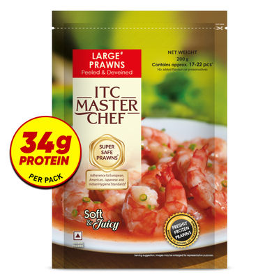 ITC Master Chef Large Prawns | Peeled & Deveined |High protein