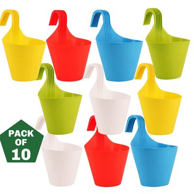 Oval Plastic Hanging Plant Pot | 29 x 12 x 22 cm | Multicolour