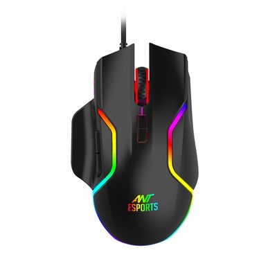 GM320 RGB Optical Wired Gaming Mouse | 8 Programmable Buttons | 12800 DPI I Ergonomic Design with Braided Cable - Black