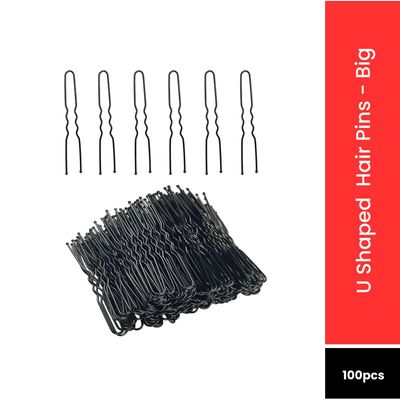 Professional U Shaped Hair Pins for Side Bun, Big Size Thick Black Ball Tip Metal