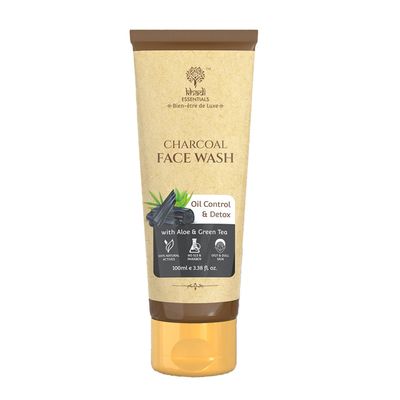 Activated Charcoal Face Wash for Oily Skin, Detox & Pollution with Aloe Vera