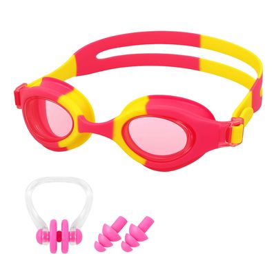 Kids Swimming Goggles, Anti-Fog UV Lens & Adjustable Strap Girls