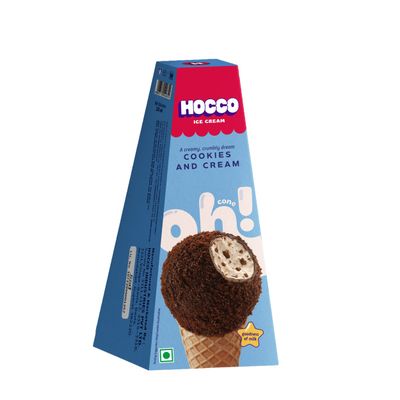 Hocco Cookies & Cream Ice Cream Cone | Crunchy & Creamy